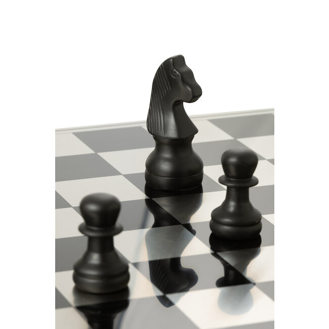 J-Line Schaakbord Polyresin Goudkleurig/Zwart