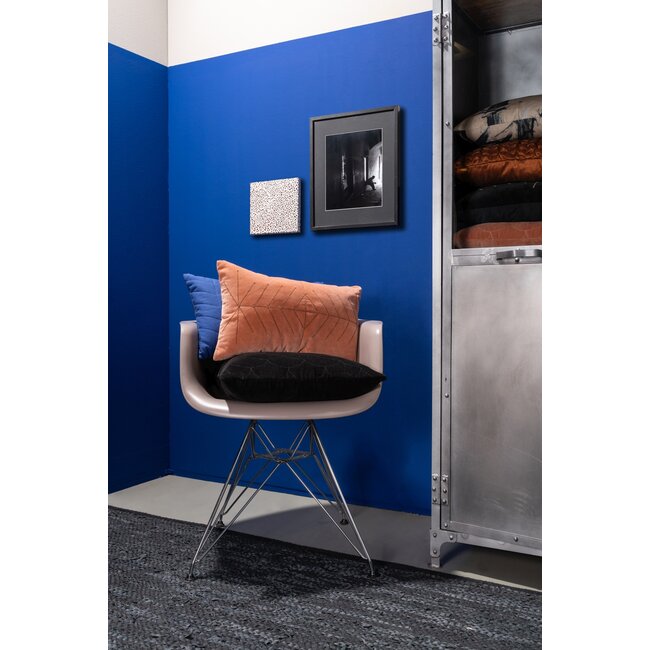 Linen & More Wide Zigzag kussen blauw 40x60cm