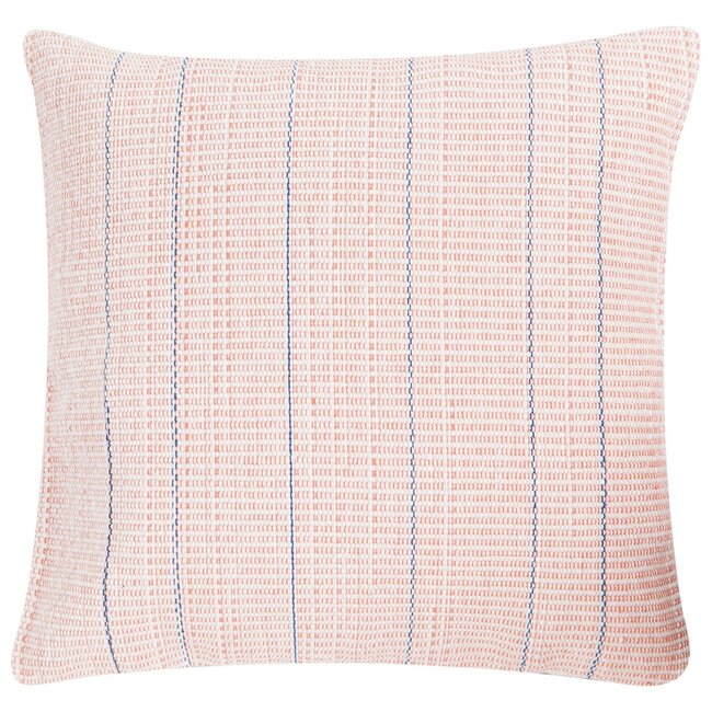 Linen & More Vertical Stripe kussen oranje blauw 60x60cm