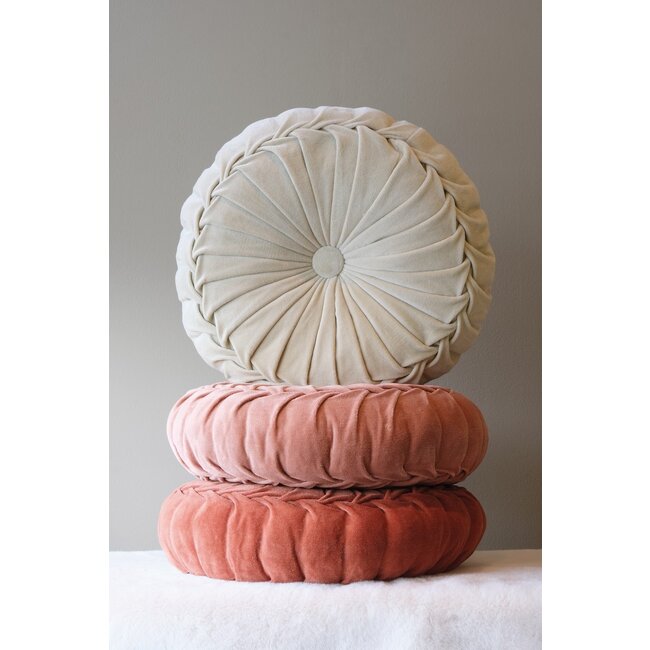 Linen & More Kanan Velvet kussen oranje dia40x10cm