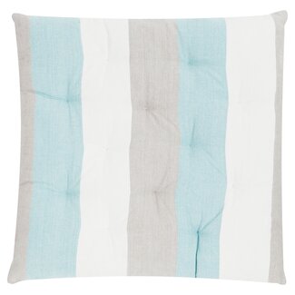 Linen & More Classic Stripe stoelkussen blauw 40x40cm+5cm