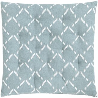 Linen & More Cuba Graphic stoelkussen blauw 40x40cm+5cm