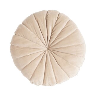 Linen & More Flower kussen beige dia40x12cm