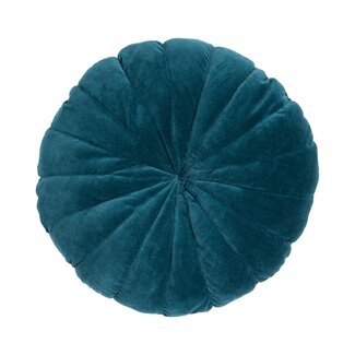 Linen & More Flower kussen blauw dia40x12cm