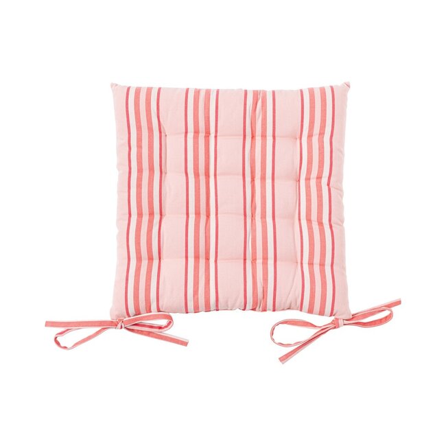 Linen & More Multi Stripe stoelkussen roze 40x40cm+5cm