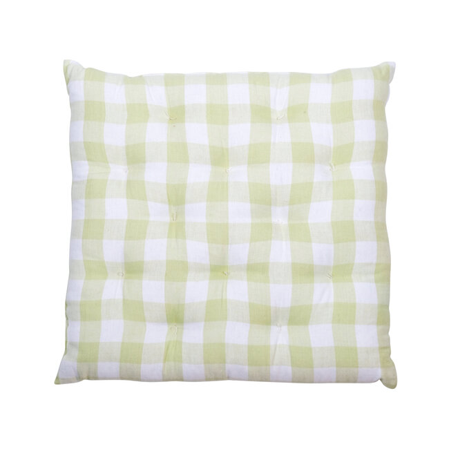 Linen & More Ollie stoelkussen groen 40x40cm+5cm