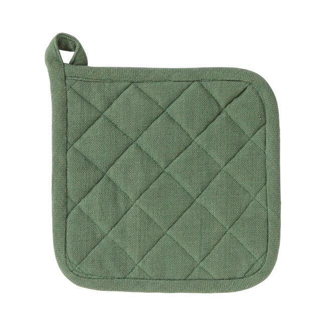 Linen & More Indi Pannenlap Onderzetter army groen 20x20cm