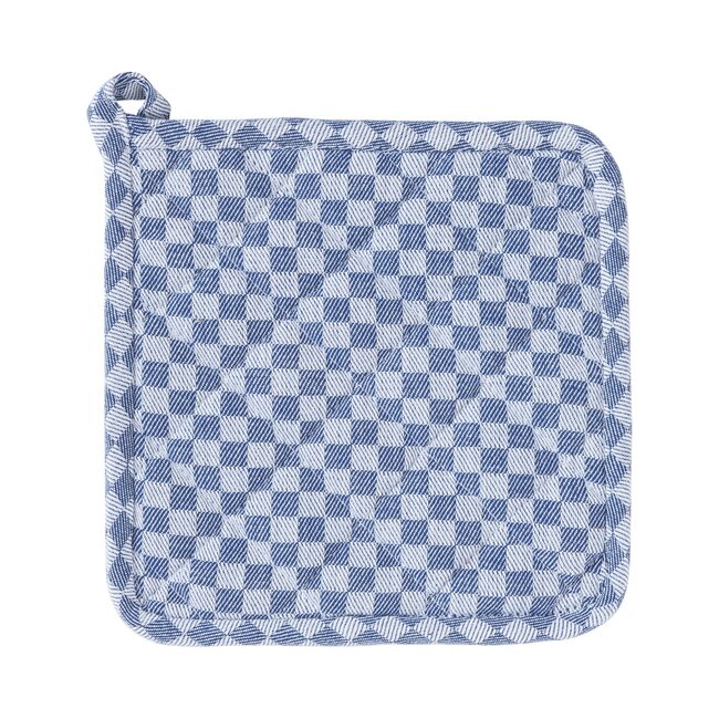 Linen & More Dutch Check Pannenlap Onderzetter blauw 20x20cm