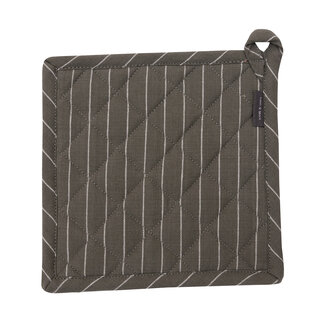 Linen & More Pinstripe Pannenlap Onderzetter sage groen 20x20cm