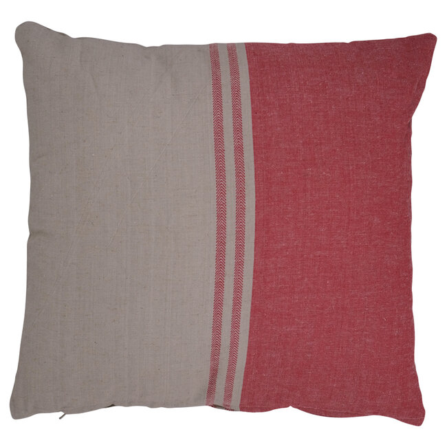 Linen & More Cushion Crown Middle Stripe 45 x45 Red
