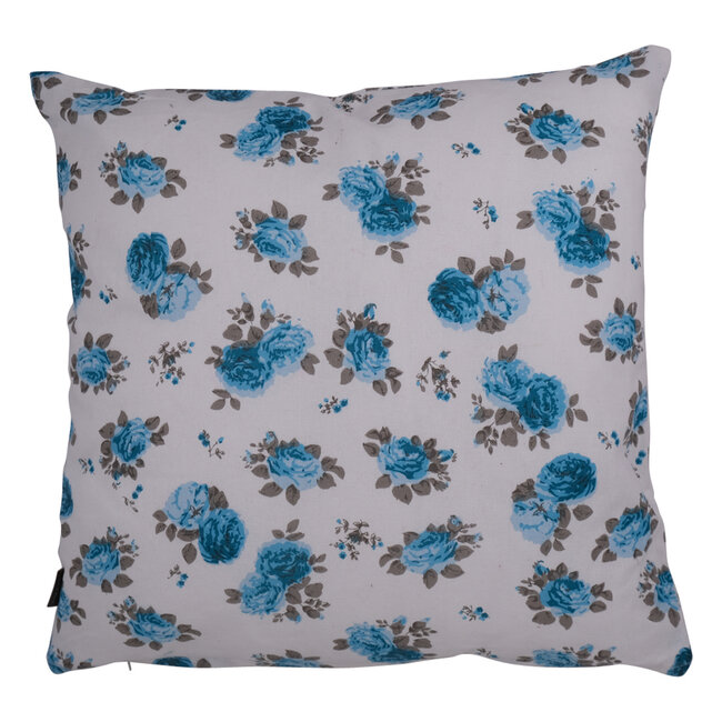 Linen & More Cushion Two Flowers 45x45 Turquoise