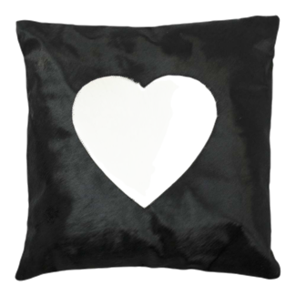 Mars & More kussen koe hart zwart 45x45cm