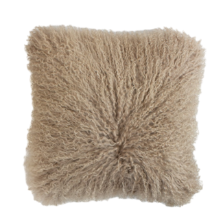 Mars & More kussen schaap krulhaar beige 40x40cm