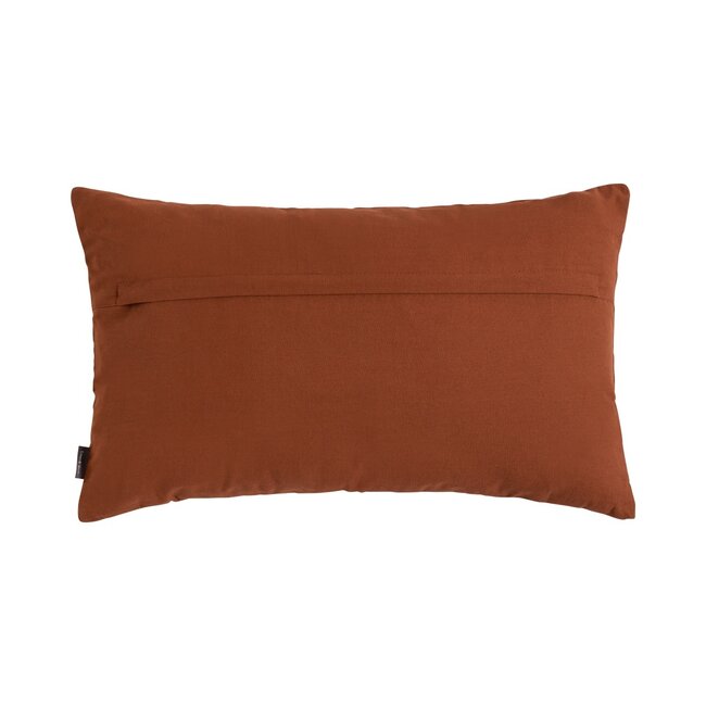 Linen & More Wide Zigzag kussen roodbruin 30x50cm