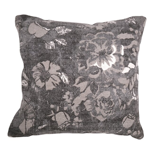Linen & More Vintage Flower kussen grijs 60x60cm