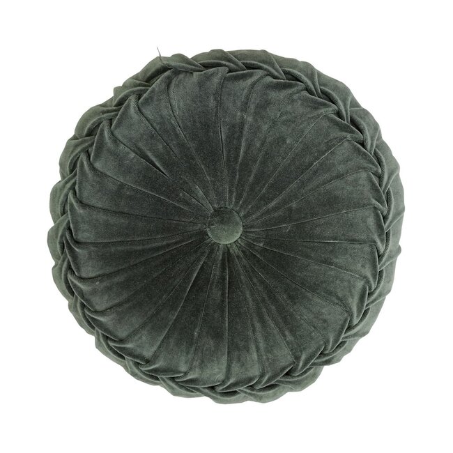 Linen & More Kanan Velvet kussen groen dia40x10cm