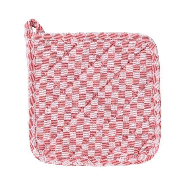 Linen & More Dutch Check Pannenlap Onderzetter rood 20x20cm