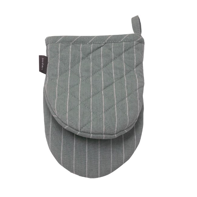 Linen & More Pinstripe Mini Ovenwant groen blauw 14x20cm (set of 2)