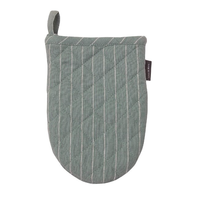 Linen & More Pinstripe Mini Ovenwant groen blauw 14x20cm (set of 2)