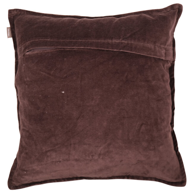 Linen & More Cushion Velvet chic 50x50 dark brown