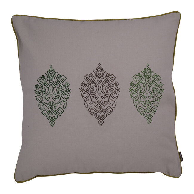 Linen & More Cushion Beauty Embroidery 45x4 5 l. beige/grey