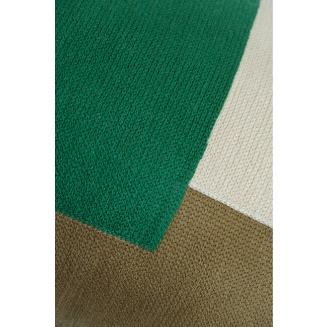 Linen & More Milana Block kussen taupe 30x50cm