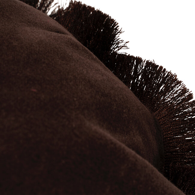 Linen & More Melody Fringes kussen bruin dia 45cm