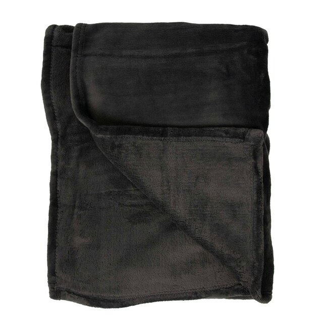 Linen & More Milky plaid donker grijs 130x200cm