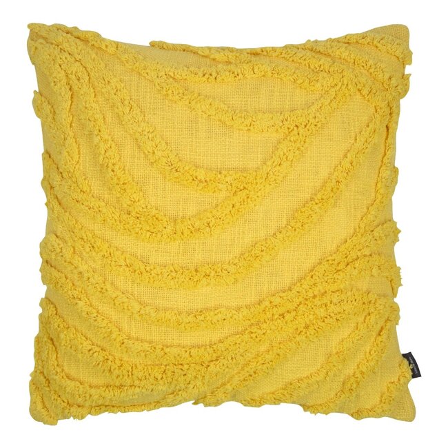 Linen & More Jodie Kussen getuft geel 45x45cm