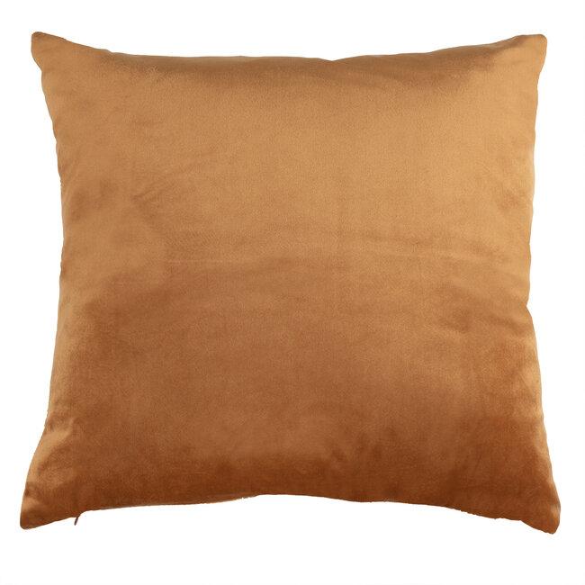 Linen & More Cushion velvet rust print leaf gold 45 x 45 cm