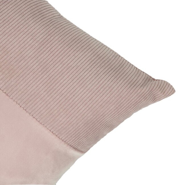 Linen & More Cushion velvet soft pink & corduroy 45 x 45 cm