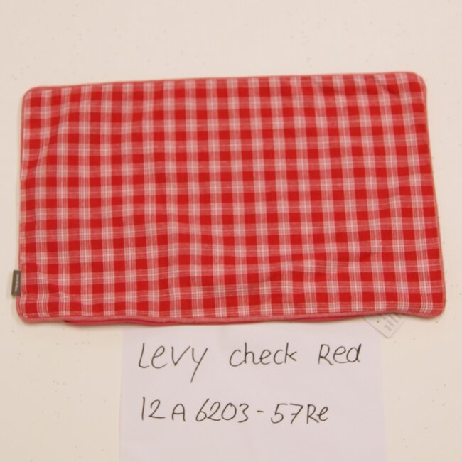 Linen & More Cushion levy check 30x50 red