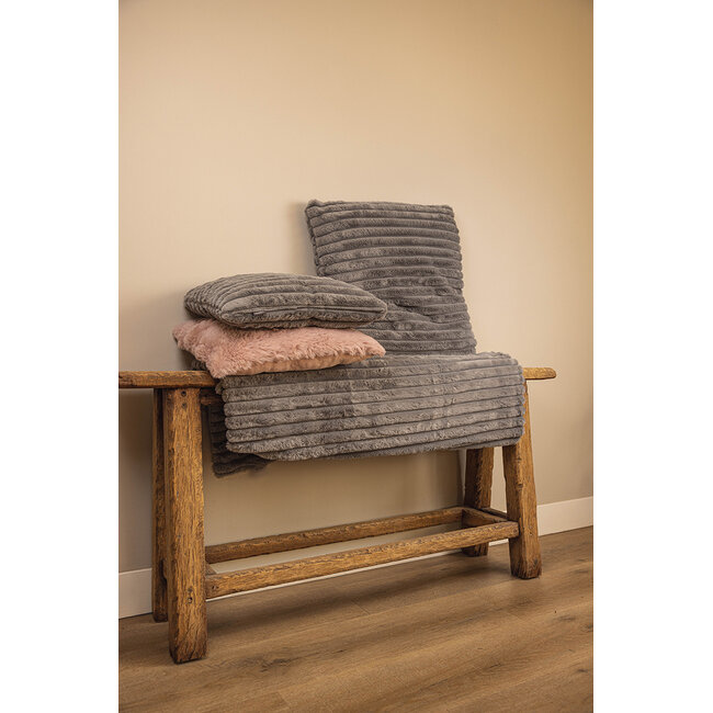 Linen & More Montreal plaid grijs 140x200cm