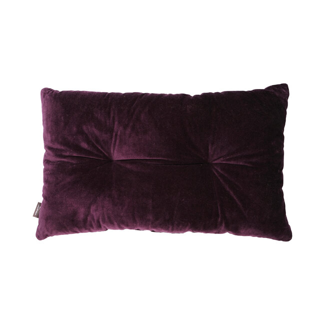 Linen & More Kyle 2 Buttons kussen donker berry 30x50cm