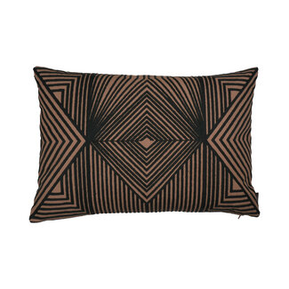Linen & More Lugo kussen donkergrijs bruin 40x60cm