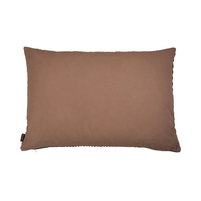 Linen & More Lugo kussen donkergrijs bruin 40x60cm