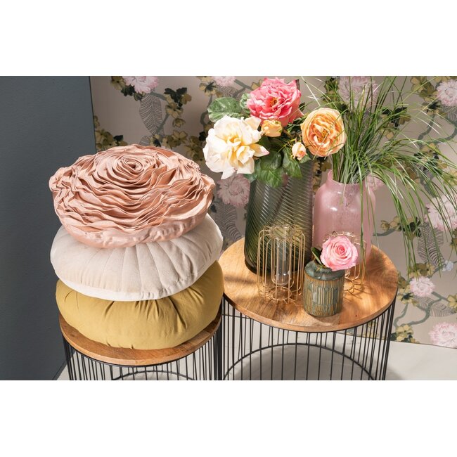 Linen & More Daisy kussen beige dia40x10cm