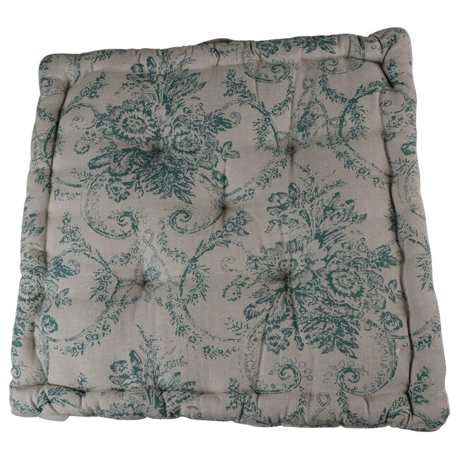 Linen & More Hampton stoelkussen groen 40x40cm+8cm