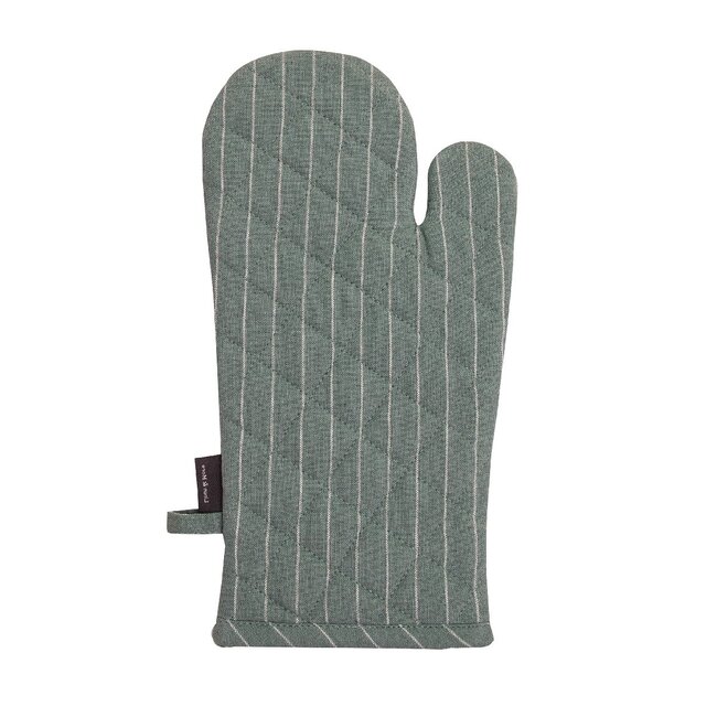 Linen & More Pinstripe Ovenwant groen blauw 18x33cm