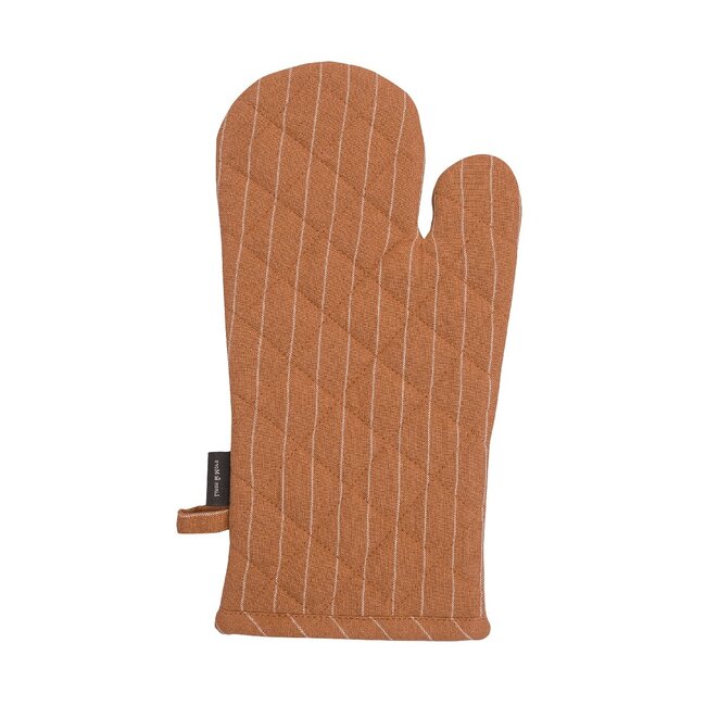 Linen & More Pinstripe Ovenwant cafe bruin 18x33cm