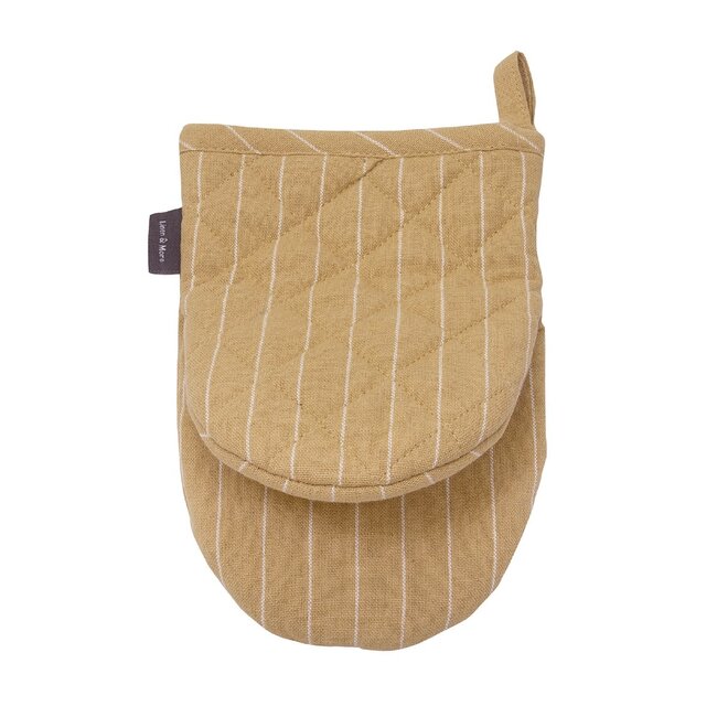 Linen & More Pinstripe Mini Ovenwant c. geel 14x20cm (set of 2)