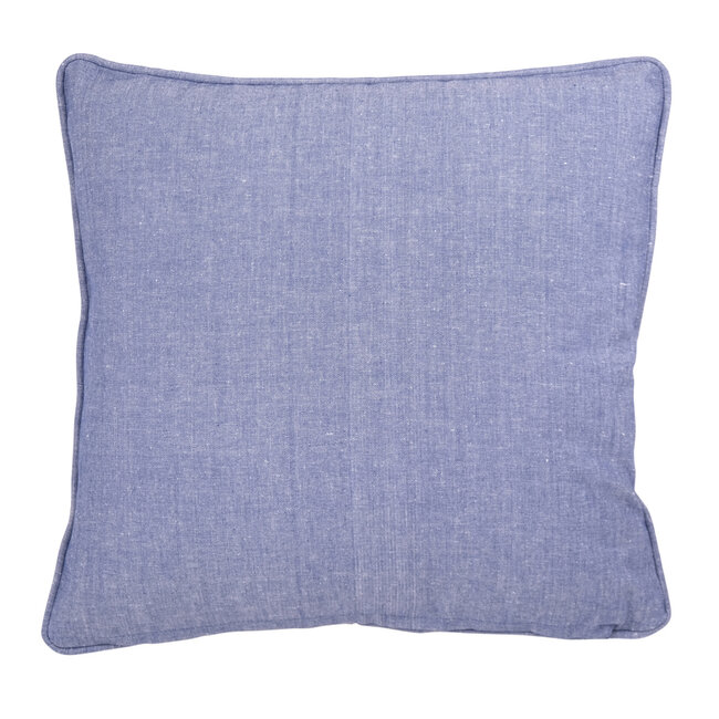 Linen & More Cushion Levy check 45x45 linen/blue