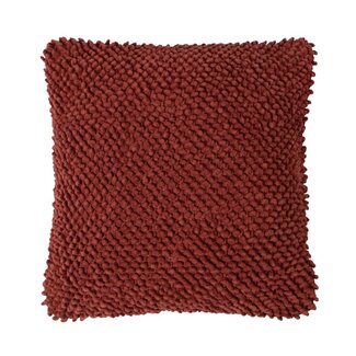 Linen & More Jumbo Dots kussen roodbruin 45x45cm