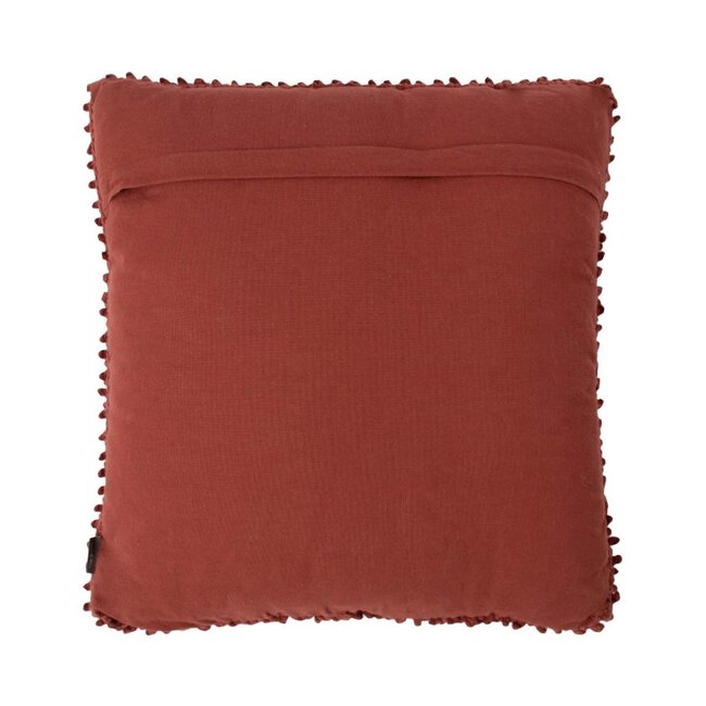 Linen & More Jumbo Dots kussen roodbruin 45x45cm