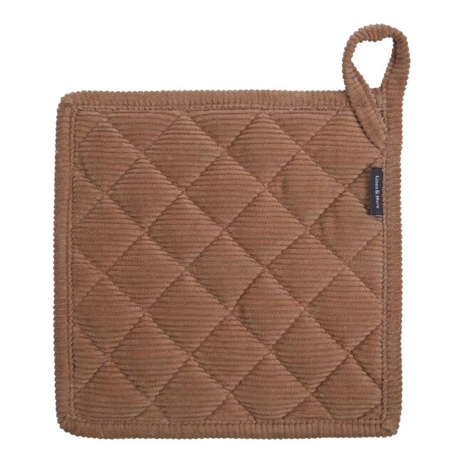 Linen & More Corduroy pannenlap bruin  20x20cm
