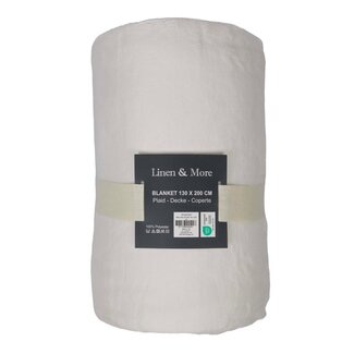 Linen & More Milky plaid off white 130x200cm