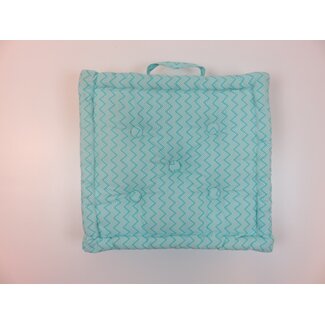 Linen & More Fine Zigzag stoelkussen blauw 40x40cm+8cm