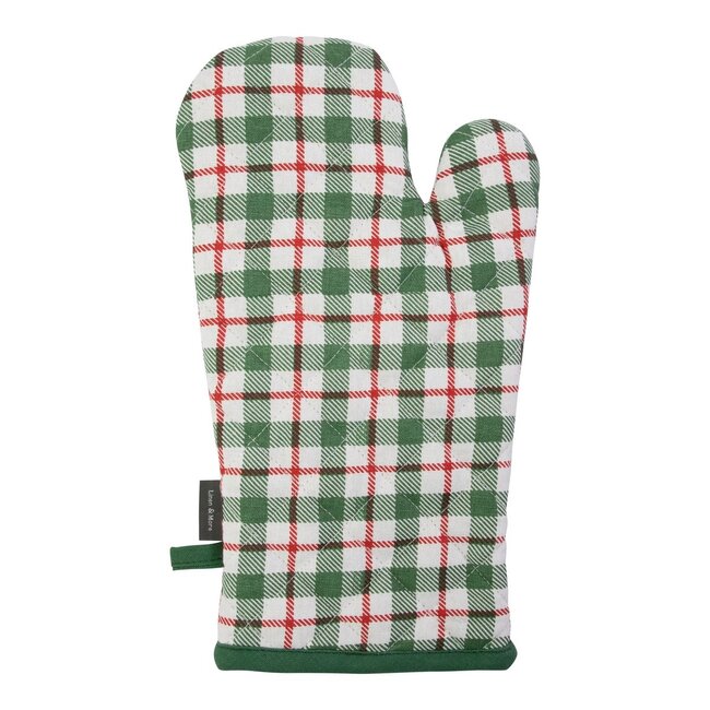 Linen & More Ferdi Ovenhandschoen groen 18x33cm