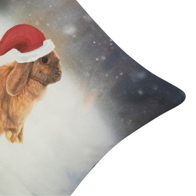 Linen & More Kerst Konijntje Kussen 45x45cm