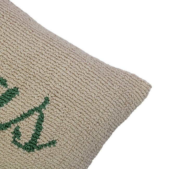 Linen & More Kussen Gebreid Xmas beige groen 30x50cm